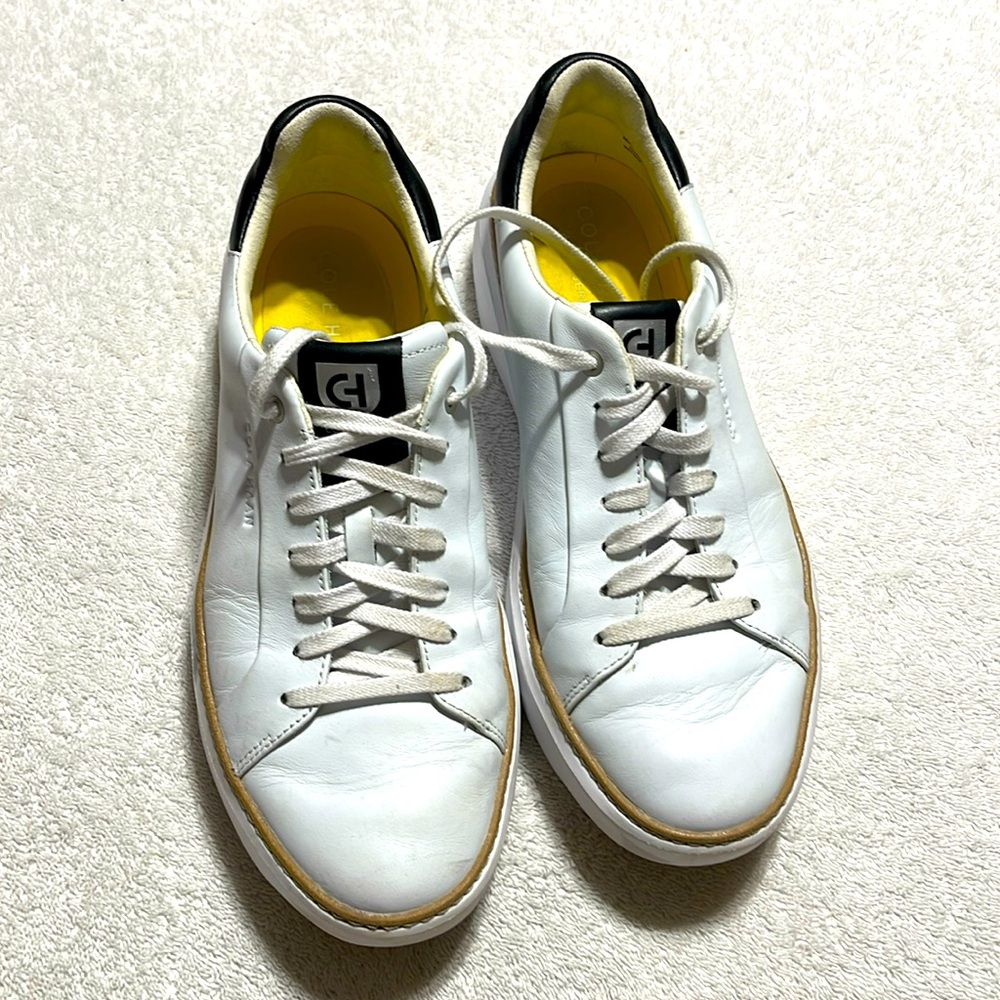 Cole Haan Topspin Low-Top Leather Sneakers (Pre-Owned) Size Mens 9M